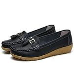 Women's Breathable Moccasins Shoes, Orthopedic Shoes for Women, Arch Support Moccasins (Black,US 8/EU 39)