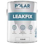 Polar Leak Seal Paint - 2.5L, Clear - Waterproof Roof Sealant for Leaks & Cracks - Seals and Protects Roofs, Gutters, & Drainpipes from UV Damage - Easy One Coat Application