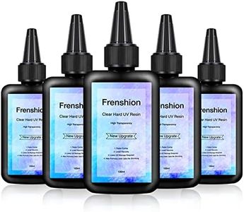 5X100ML Upgrate Crystal Clear Transparent Epoxy Resin UV-led Resin, Non-Toxic UV Curable Clear Glue for Resin Molds jewelry Earrings Necklace Bracelet Making