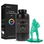 Official Creality Standard 3D Printer Resin, 405nm Fast UV-Curing Resin, Photopolymer Resin for High Precision Rapid LCD 3D Printing, Low Shrinkage & Excellent Fluidity, Transparent Green 1000G