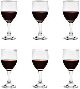 BTGLLAS 120ML 4 Ounce - Set of 6 Classic Red Wine Glasses Durable Clear White Lead-free Glass Cup for Party (Glass, 6Pcs4OZ)