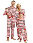 Mumetaz Christmas Pajamas for Family Matching Family Christmas PJs Sets Onesies Christmas Sleepwear Zipper Jumpsuit, Red, Large