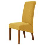 MILARAN Large Chair Covers for Dining Room, Soft Stretch Chair Slipcover for Large Size Dining Chair, Washable Removable Parsons Chair Protector,Set of 6,Mustard