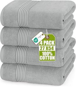 Utopia Towels 4 Piece Luxury Bath Towels Set, (27 x 54 Inches) 100% Ring Spun Cotton 600GSM, Lightweight and Highly Absorbent Quick Drying Towels for Bathroom, Gym, Spa, and Hotel (Cool Grey)