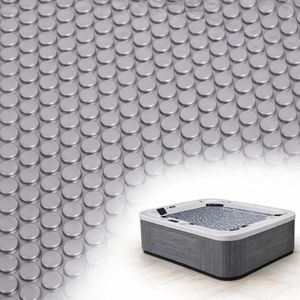 Hot Tub Bubble Blanket - 8 x 8 FT 16-Mil Square Pool Spa Solar Cover | Heavy Duty Floating Heat Retaining Thermal Blanket for Insulating Solar Heating (Gray)