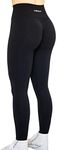 AUROLA Intensify Workout Leggings for Women Seamless Scrunch Tights Tummy Control Gym Fitness Girl Sport Active Yoga Pants Black