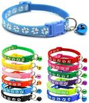 Pets Empire 2 Pcs Collars with Bells Puppy Collars with Bell Puppy Collars Polyester Adjustable Dog Collars Paw Pattern Kittens Collars Pet Safety Collars for Pet Puppy and Cats- Color May Vary