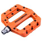 RockBros Lightweight Mountain Bike Pedals Nylon Fiber Bicycle Platform Pedals for BMX MTB 9/16" Orange