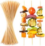 Prestee 100 Pack Bamboo Skewers for Grilling, BBQ, Kabobs, Crafts & Outdoor Parties 10-inch Brown Wooden Skewers for Crafts, Kabob Sticks, Skewer Sticks Variety Size, Shish Kebobs & Fruit Crafting