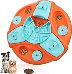 PetVogue Dog Slow Feeder Bowl, Puzzle Toy For Dispensing Treats, Pet Play Toys Game For Training Iq And Feed, Interactive Food Dispenser For Small, Medium, Large - Dogs, Cats, Pets & Puppies (Orange)