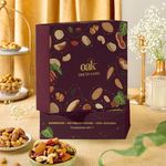 OAK, Diwali Dry Fruits Gift Box 500 Gram | Box of 4 Healthy Nuts & Dried Fruits | California Almonds, Whole Cashew, Green Raisins, California Pistachio |Premium Dry Fruits Combo Pack for Diwali Gifts