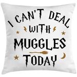 KISJO I Can't Deal with Muggles Today 18''x18'' Throw Pillow Cover Cute Pillow Case Linen Pillowcase Cushion Case Home Decor Gifts Boyfriend Girlfriend Birthday Gifts