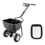 VEVOR Walk Behind Spreader, 60LBS Capacity, Push Spreader with 0-9.8 ft Spreading Width, 8 in All Terrain Pneumatic Tires, Garden & Lawn Broadcast Spreaders, for Seed, Fertilizer