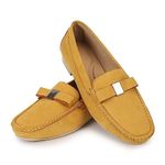 YOHO Bliss Comfortable Slip On Semi Casual Loafer for Women | Stylish Fashion Moccasins Range | Cushioned Footbed Finish | Flexible | Style & All-Purpose | Formal Office Wear Shoe Mustard