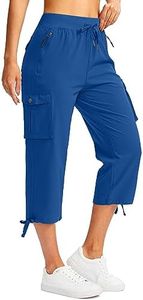 Soothfeel Women's Cargo Capris Pants with 6 Pockets Lightweight Quick Dry Travel Hiking Summer Pants for Women Casual (Royal Blue, 3XL)
