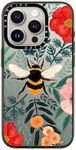 CASETiFY Compact iPhone 15 Pro Case [2X Military Grade Drop Tested / 4ft Drop Protection] - Bee in The Flowers - Clear Black