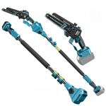 3-in-1 Cordless 6&8 inch Pole Saw & Mini Chainsaw,Electric Pole Saw fit for Makita 18V,Automatic Oil System, Telescopic with Motor Head 180°, Adjustable Telescopic Pole up to 15FT