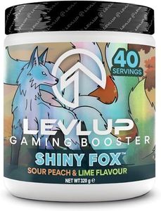 LevlUp Shiny Fox Gaming Booster, Energy, Focus and Concentration Drink Powder for Gamers with Taurine, Caffeine, L-Tyrosine and Vitamin B12, Peach and Lime Flavour, 320 g, 40 Servings