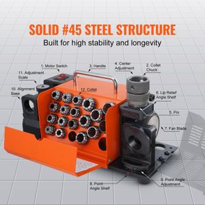 VEVOR Drill Bit Sharpener 3-20mm – Portable Tool Grinder
