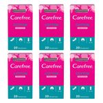 6X Carefree Cotton Feel Fresh Scent Normal Panty Liners Breathable 20 Each (120 Pantyliners in Total)