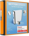 STAPLES 2"" 3-Ring Better Binder, Bright Orange (13469)"