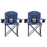 SunnyFeel Heavy-Duty Camping Chair - 800 lbs Capacity, Portable Folding with Padded Seat, Cup Holders, Mesh Storage Bag, and Carry Bag for Outdoor Adventures