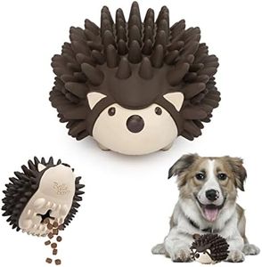 Bella Boo Pets Interactive Dog Toy for Strong Chewers - Freddy The Hedgehog All-in-One Treat Ball + Food Dispensing Slow Feeder Dog IQ Puzzle + Dental Chew Toy for Medium and Large Breed Dogs (Brown)