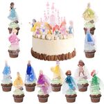 20 pcs Princess Cake Toppers, Princess Cake Decoration, Princess Cake Birthday Decoration, Princess Cake Decoration for Birthday Girl Cake Topper