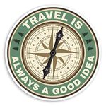 2 x 10cm Vintage Compass Vinyl Stickers - Hiking Travel Luggage Sticker #30511 (10cm Wide)