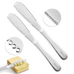 RASRIA Butter Spreader Knife for Cold Butter above 20℉, Butter Slicer, Butter Curler, Butter Grater, Butter Blade (2 knives)