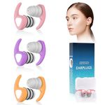 Swimming Ear Plugs, 3 Pairs Waterproof Reusable Silicone Swim Ear Plugs for Swimmers Pool Bath Showering Surfing Kayaking (Adults & Teens 14+)