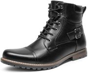 Bruno Marc Men's Motorcycle Combat Boots Zipper Biker Boot