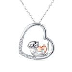 Otter Necklace 925 Sterling Silver Otter Pendant Necklaces Cute Otter Jewellery Gifts for Women Girls