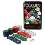 WISHKEY 100 Pieces Poker Chips Set with 1 Dealer Button, Casino Poker Game Set with Storage Box, Party Poker Fun Games for Adults, 14+ Years, Multicolour (Pack of 1)
