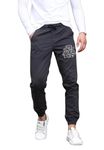 Never Rest Print Relaxed Fit Black Jogger Trackpant with 2 Side Pockets for Men