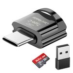 Micro SD Card Reader, USB C TF Card Reader, USB C to TF Memory Card Reader with USB C to USB Adapter Compatible with MacBook, Laptops, Android Phones