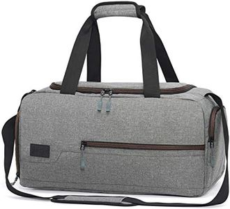 MarsBro Water Resistant Sports Gym Travel Weekender Duffel Bag with Shoe Compartment Grey Medium