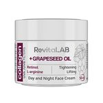 RevitaLAB Day and Night Collagen Anti-Ageing Moisturiser, Enriched with Hyaluronic Acid, L-Arginine, Retinol, Grapeseed Oil and a UVA/UVB Filter, for Ages 50 - 65, 50 ml