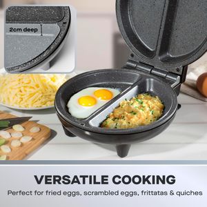 Daewoo Deep Fill Omelette Maker – Dual Non-Stick Plates, 750W Electric Cooker