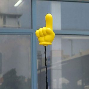 COGEEK Yellow Forefinger Antenna Topper Ball EVA Foam Car Styling Roof Ornament (Forefinger)