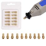 10 Pcs Brass Drill Chuck Precision 0.5-3.2mm Brass Collet Drill Chuck Fits Dremel Rotary Tools Collect Chuck Holder Electric Grinding Drill