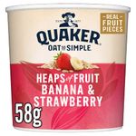 Quaker Oat So Simple Heaps of Fruit Banana and Strawberry Flavour Porridge Pot 58 g (Pack of 8)