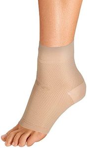 OrthoSleeve FS6 Compression Foot Sleeve (Single Sleeve) for Plantar Fasciitis, Heel Pain, Achilles Tendonitis and Swelling, womens mens, 32344N, Natural, Large