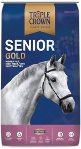 Triple Crown Senior Gold Premium Horse Feed, EquiMix Superior Nutrition, Textured Equine Senior Horse Food, Weight Gain for Mature & Performance Horses, 50 lbs