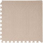 Toddlekind Premium Foam Playmat, 4 x 6 feet, 6 Tile Extra Thick Foam Floor Puzzle Mat for Babies/Toddlers Stylish, Non-Toxic, Odorless. Perfect for Tummy Time, Crawling, and Play. 0m+ (Beige/Brown)
