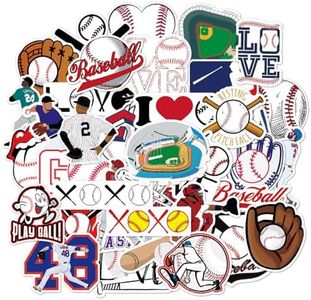 50 Pcs Baseball Stickers for Boys Waterproof Sports Stickers for Helmet Water Bottles Skateboard Laptop Phone Scrapbook Computer Guitar Vinyl Aesthetic Decals for Kids Adults Party Favors