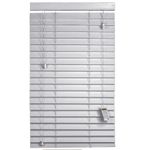 REHAN & CO Grey Faux Wood Venetian Blinds with Strings - Home Office Window Trimmable Blinds - 50mm Slats, 45cm Width x 150cm Drop