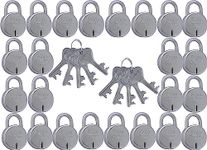 Foora Same Key Lock Set - 24 Padlocks with 10 Common Key, Multiple Lock with Single Key for Home Security