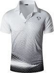 jeansian Men's Quick Dry Short Sleeves Polo T-Shirt LSL195 WhiteBlack M