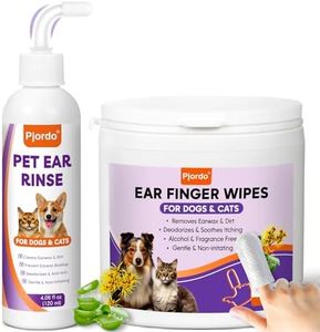 Pjordo Pet Ear Cleaner for Dog & Cat, Natural Formula - Aloe & Witch Hazel